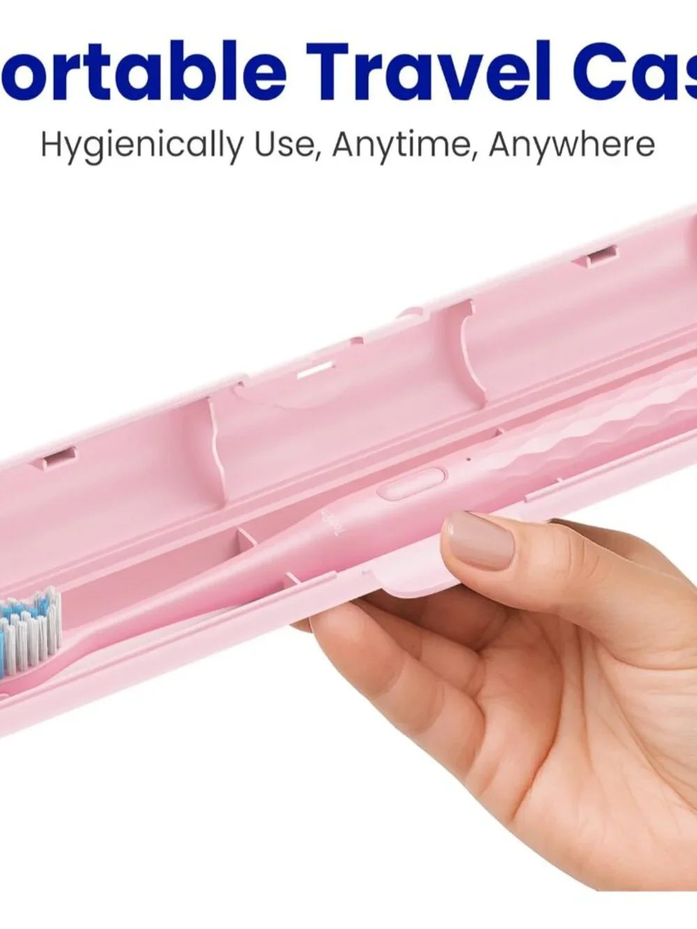 Sonic Travel Electric Toothbrush for Adults&Kids, Travel Case&2 Brush Heads, 1 C
